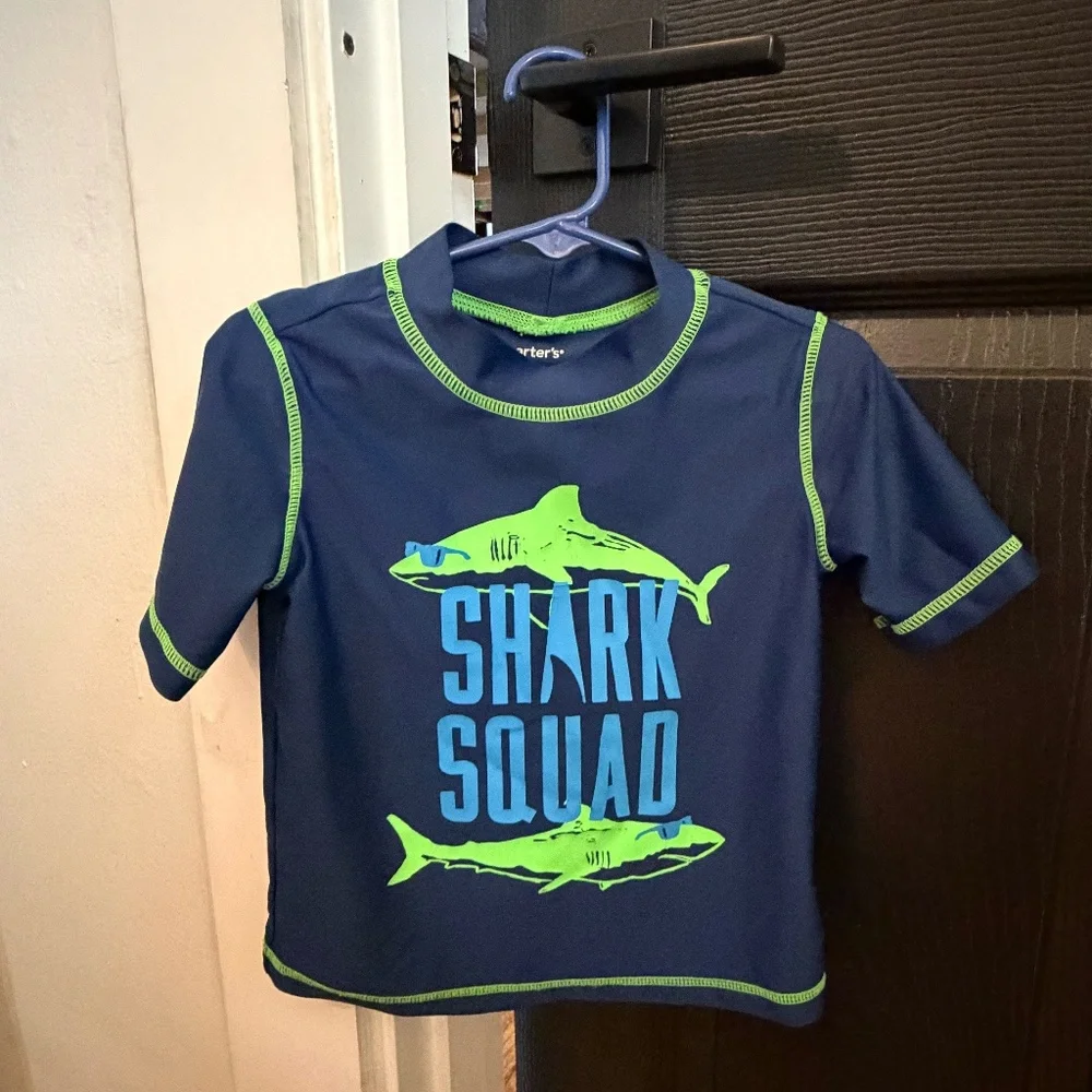 Carter’s “Shark Squad” Rash Guard‎ Swim Shirt – Size 3T